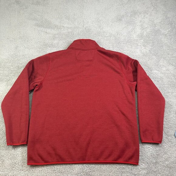 The North Face Sweater‎ Sherpa Patrol Lined 1/4 Snap Red Pullover Men's XL - Picture 2 of 14